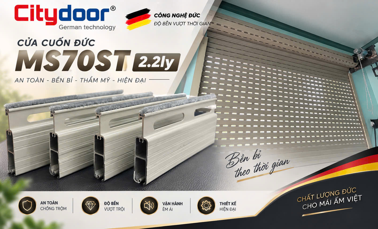 Báo giá cửa cuốn Đức khe thoáng 2.2ly