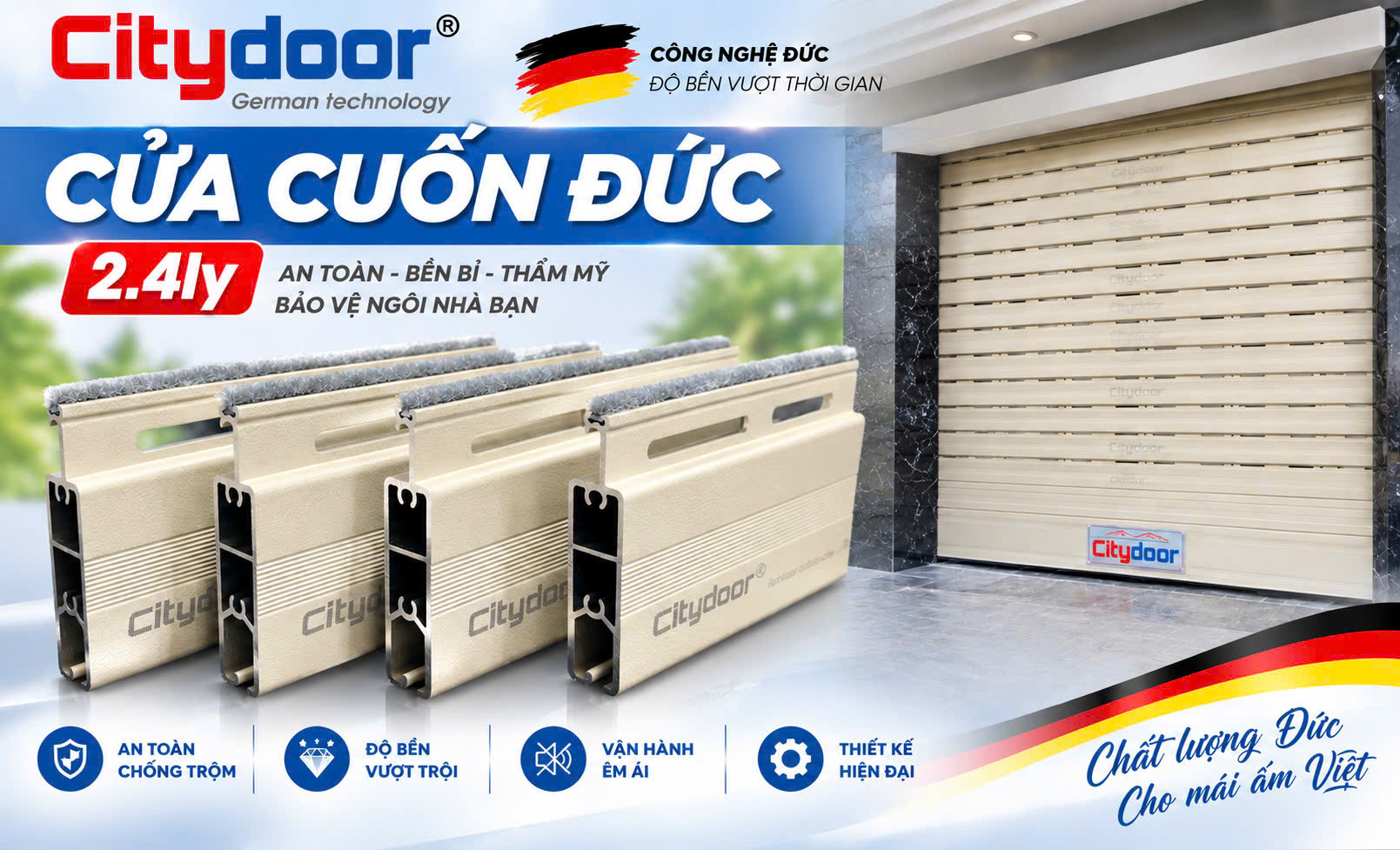 Báo giá cửa cuốn Đức khe thoáng 2.4ly