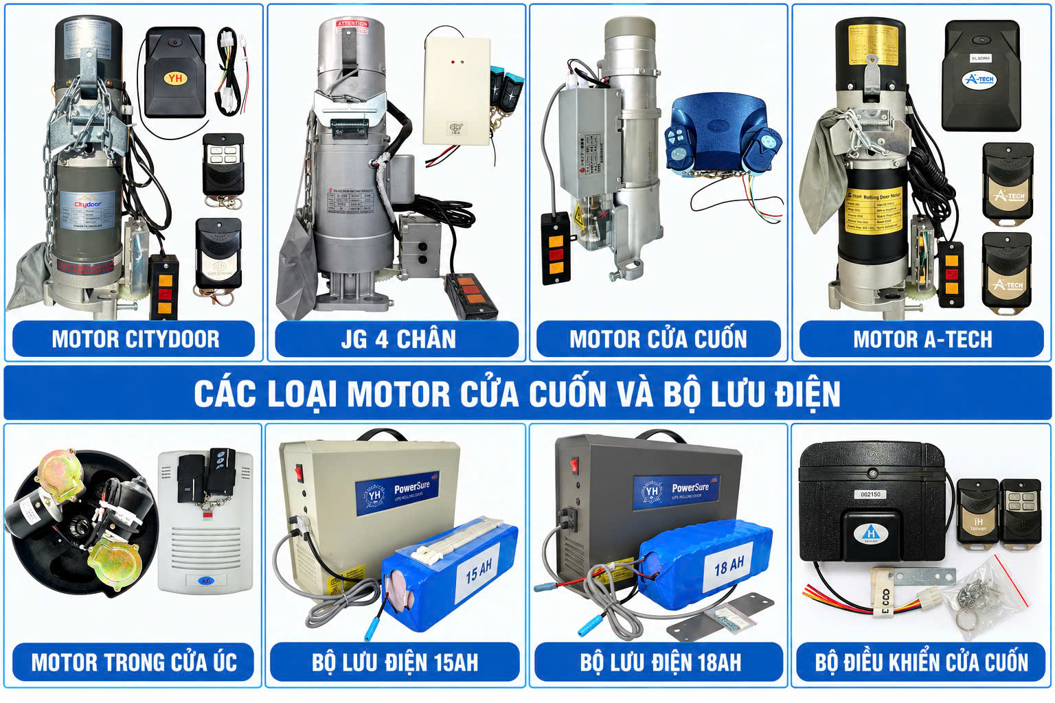 Báo giá động cơ cửa cuốn và Bình lưu điện