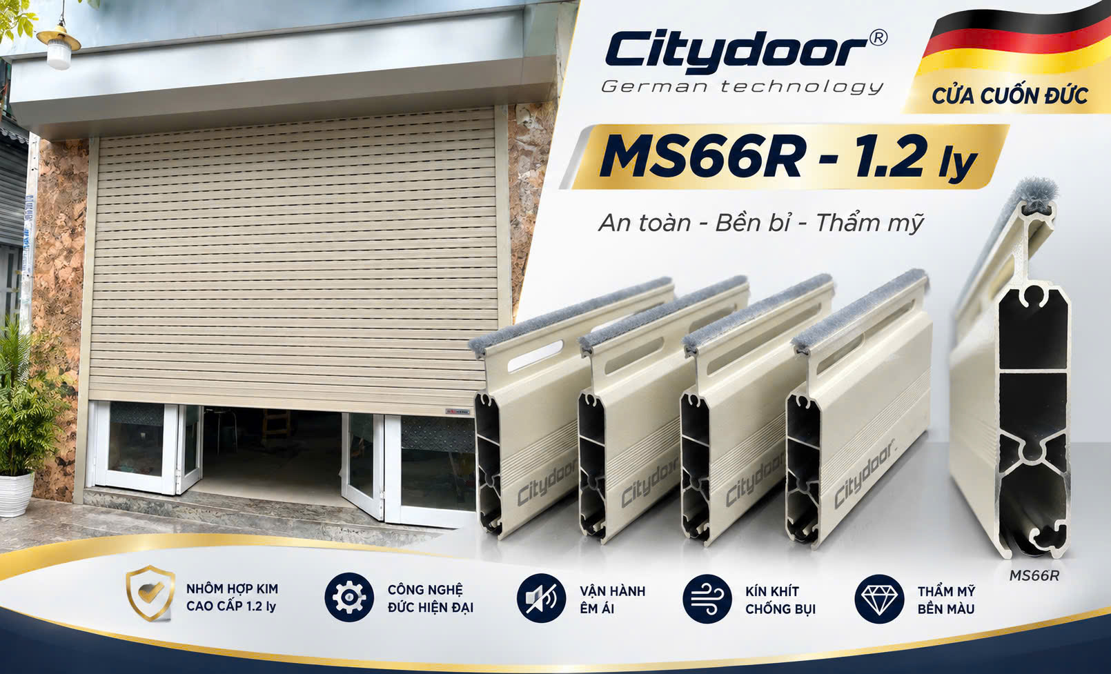Báo giá cửa cuốn Đức khe thoáng 1.2ly - 2 ron