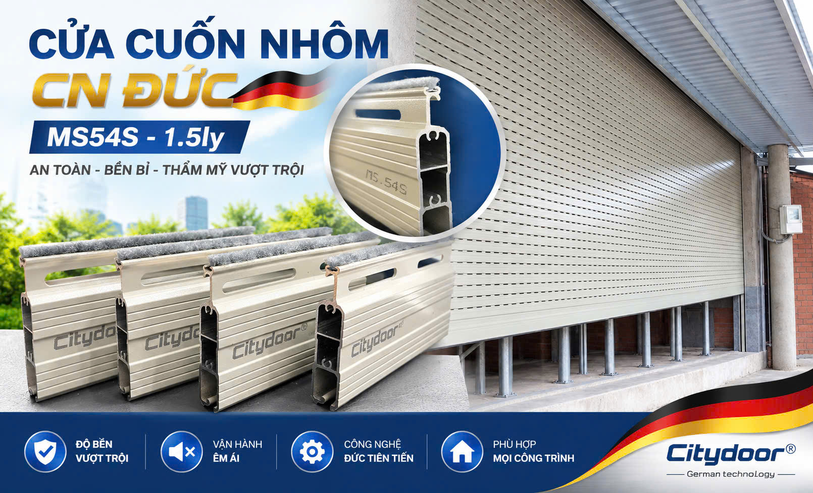 Báo giá cửa cuốn Đức khe thoáng 1.5ly