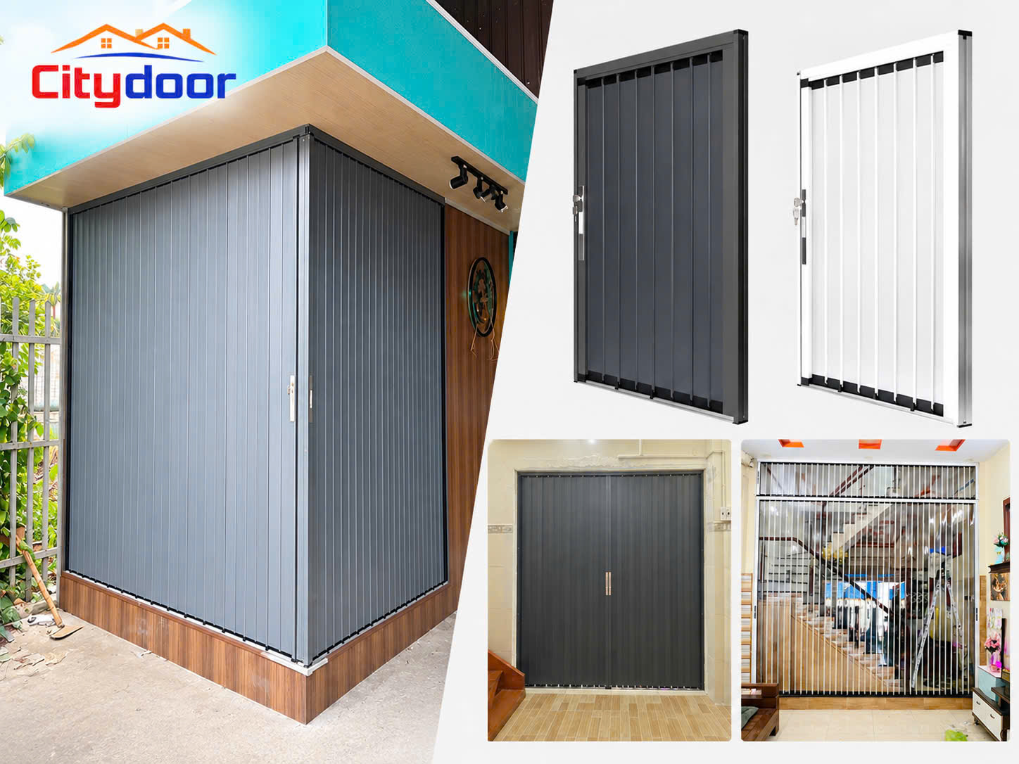 Báo giá lắp đặt cửa xếp lá nhôm & nhựa