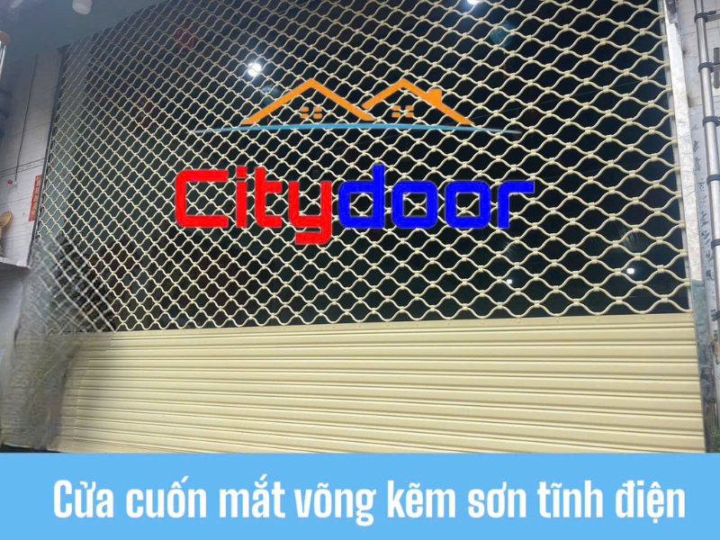 Cửa cuốn mắc võng sơn tĩnh điện, Inox 201 - 304