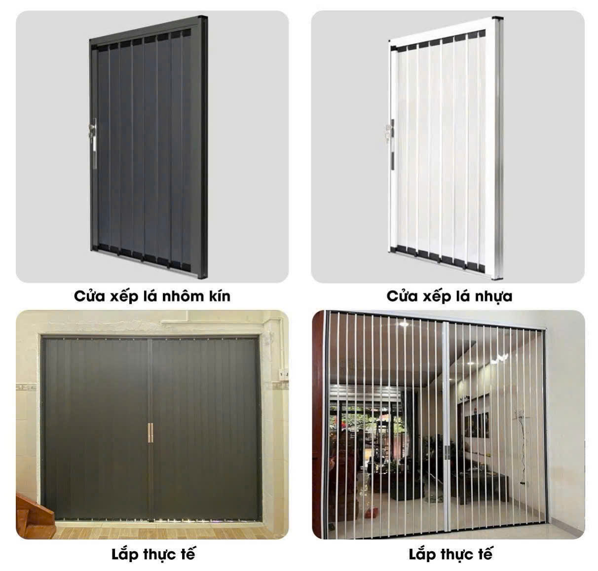 CỬA XẾP - VÁCH NGĂN LÁ NHÔM & NHỰA